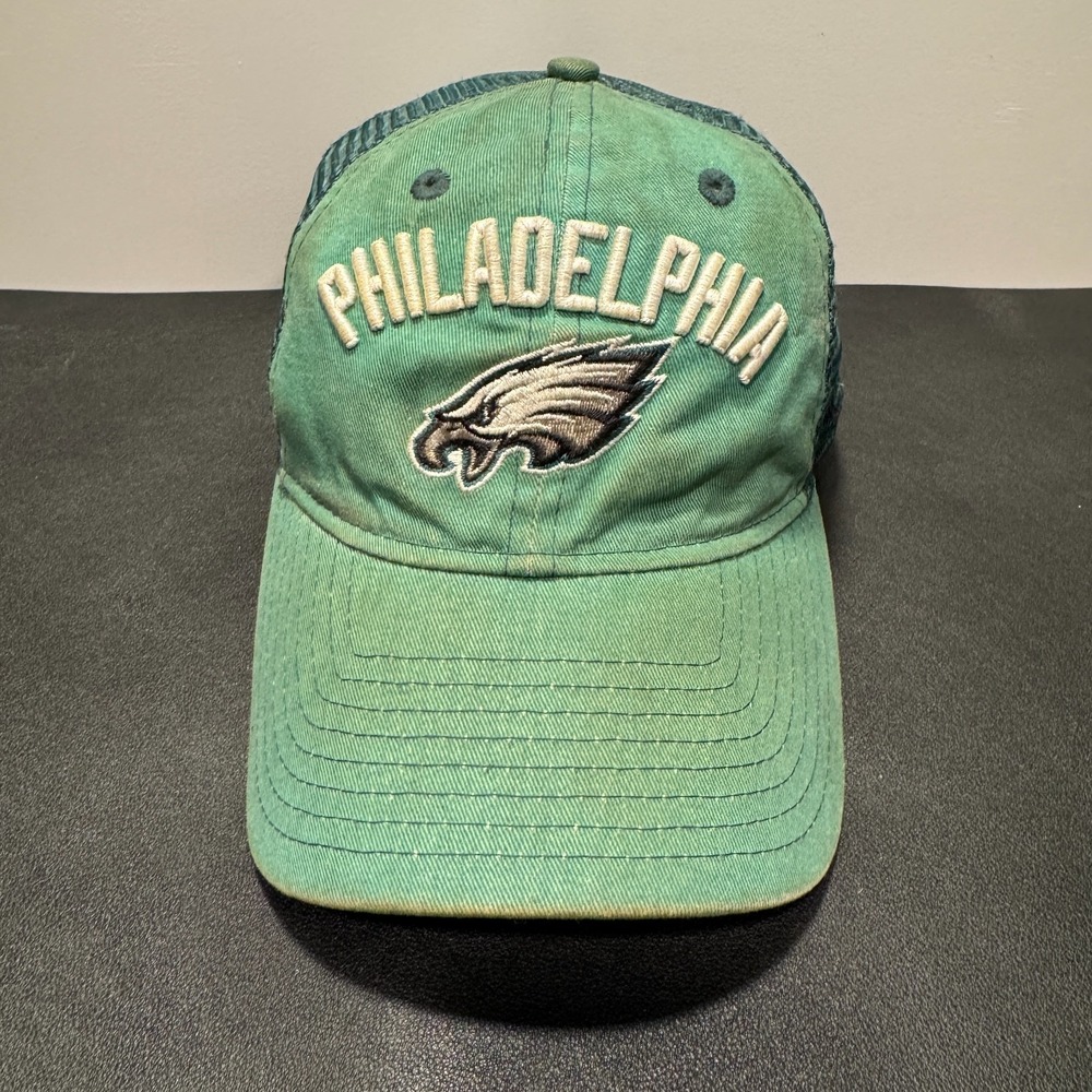 Vintage Philadelphia Eagles Hat Cap Green New Era Mesh Back Snap Back Football - Picture 2 of 11